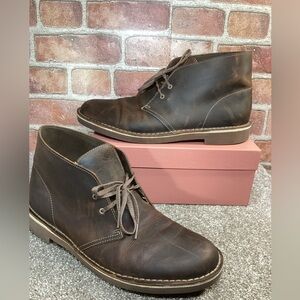 Clarks Bushacre 2 men’s brown leather lace up Chukka boots size 11.5